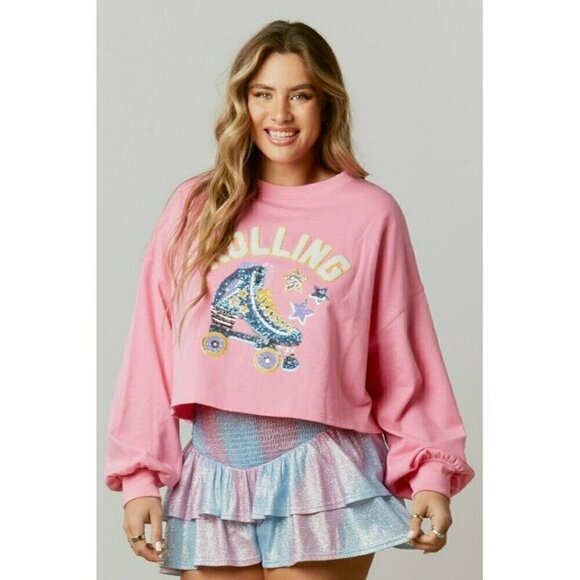 Making Magic Sparkle Tiered Shorts in Purple Blue - Picture 4 of 9